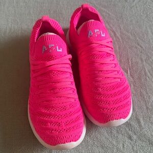 APL Neon Pink Knit Sneakers